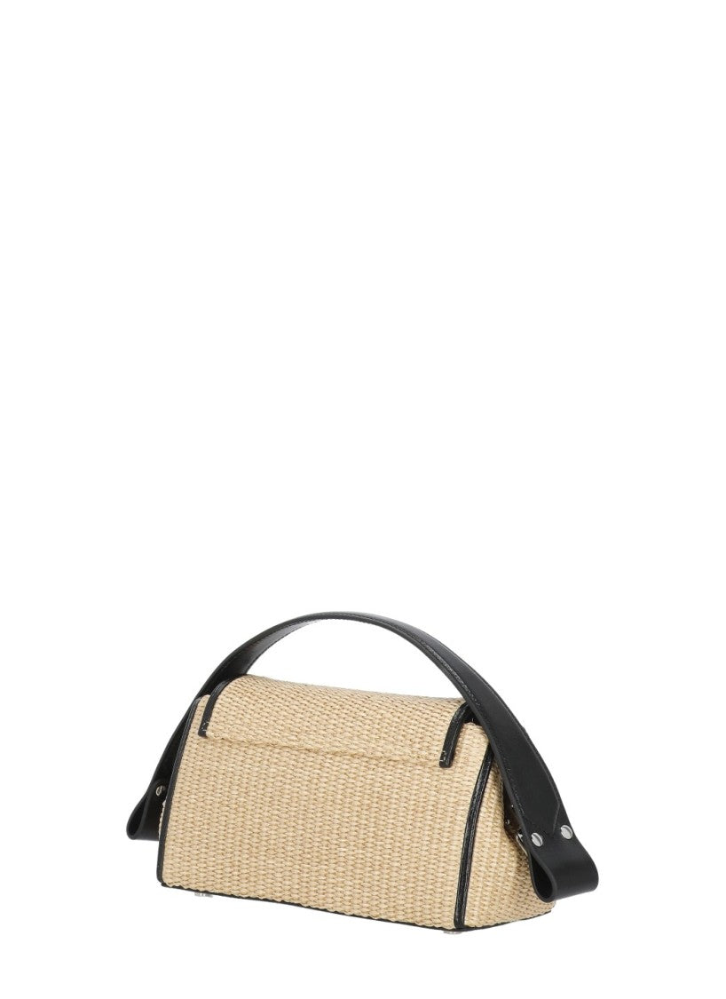Vivienne Westwood Medium Woven Rafia Shoulder Bag With Orb Logo And Versatile Straps