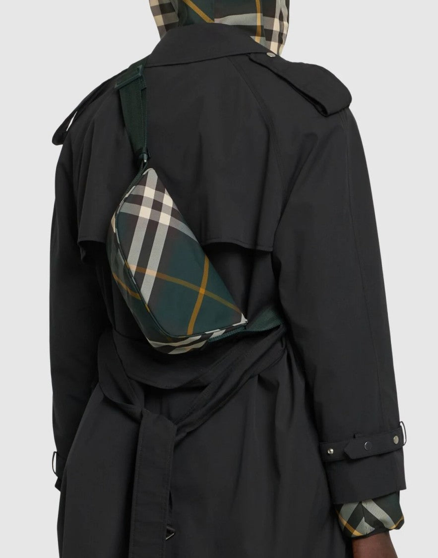 Burberry Shield Check Logo Crossbody Bag