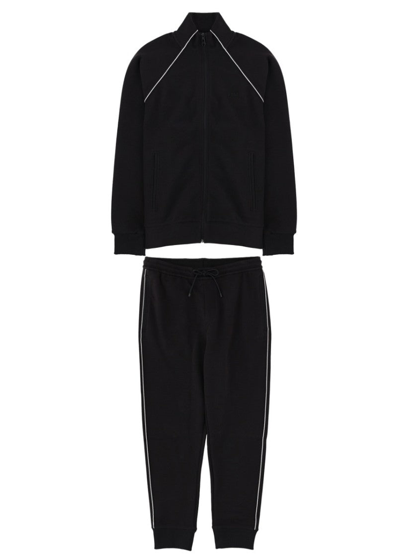 Boss Two-Piece Black Piping Tracksuit Set
