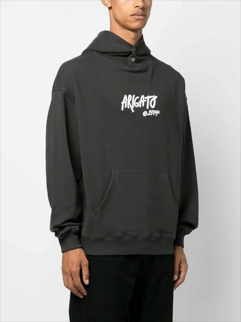 Axel Arigato Relaxed Black Sweatshirt With Hood And Kangaroo Pocket