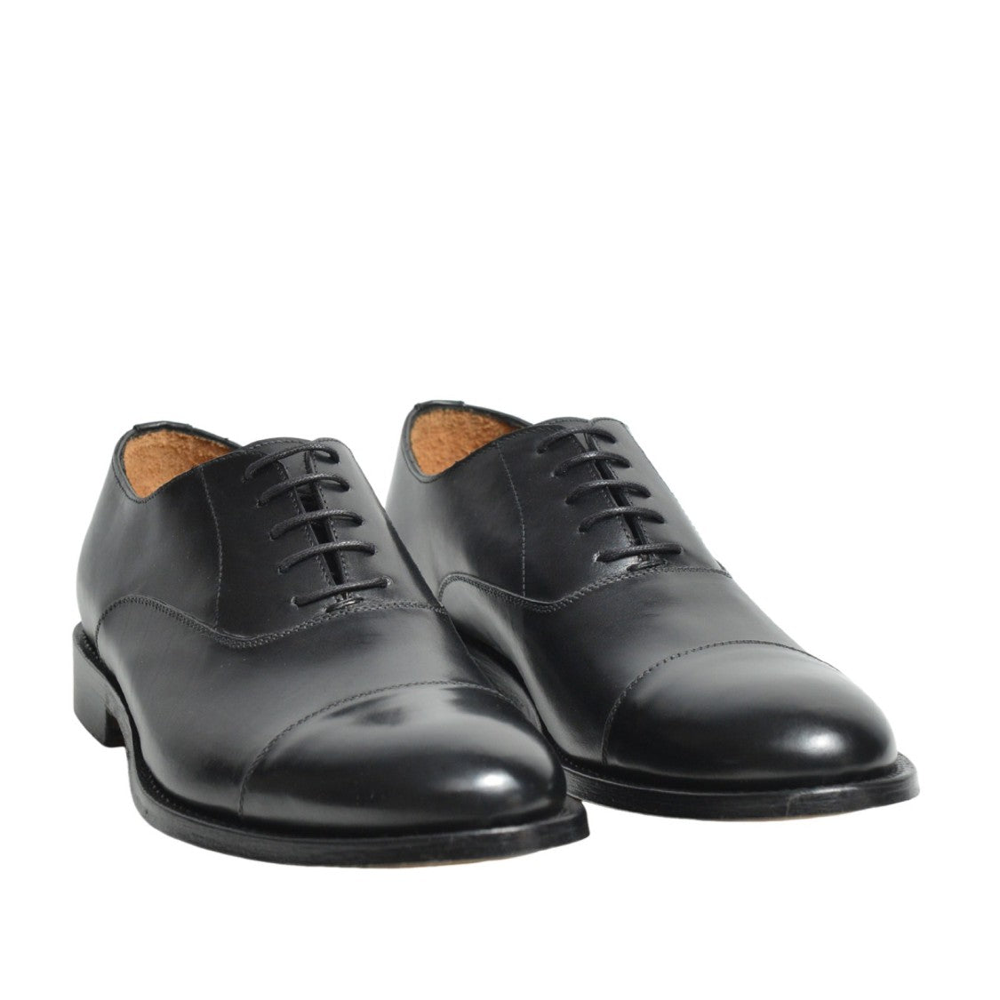 Peppe Migliore Laced Black Calf Leather Shoes
