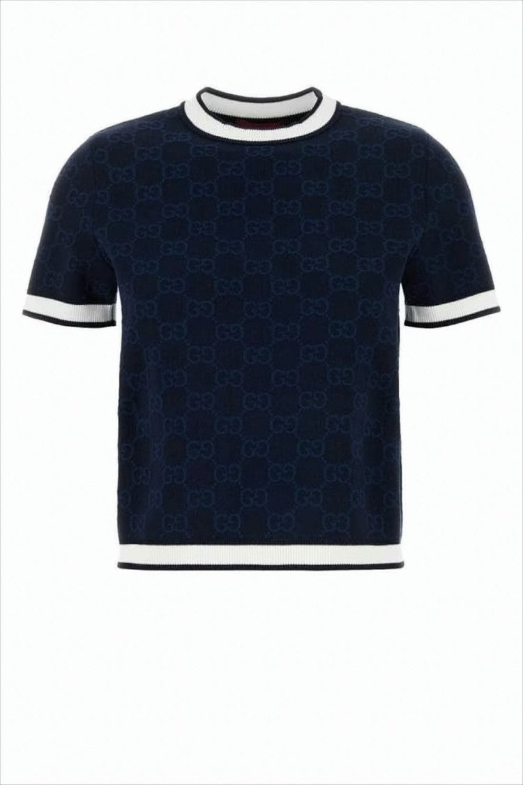 Gucci Cropped Monogram Knit Sweater