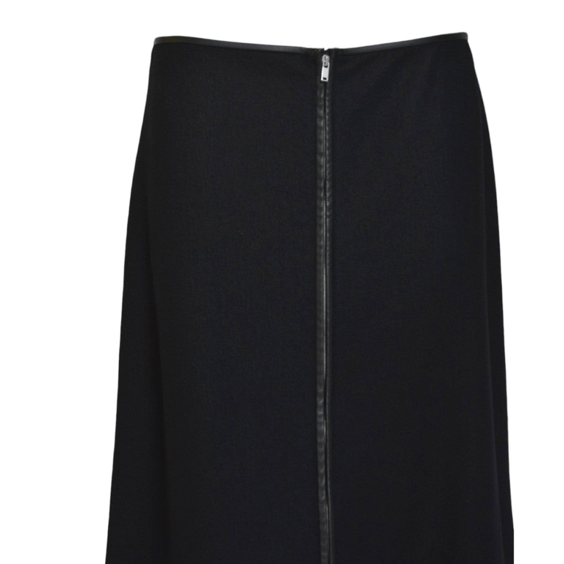 Jil Sander Straight Silhouette Black Skirt With Vertical Zipper