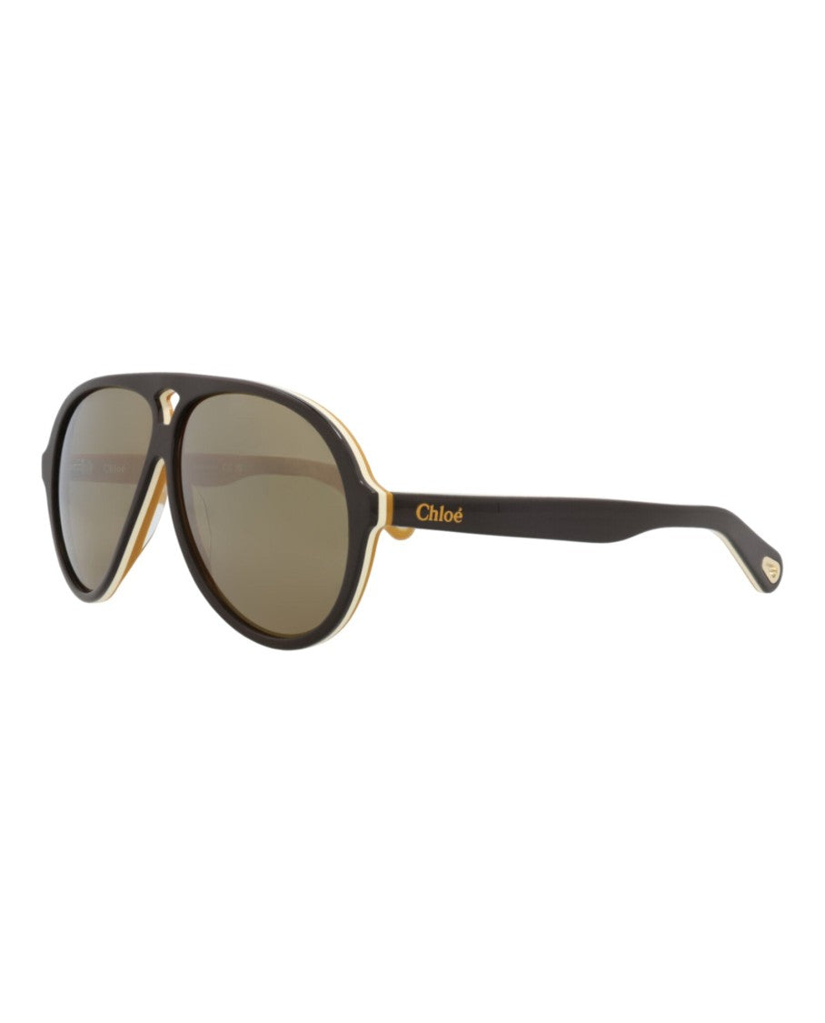 Chloé Aviator-Frame Recycled Acetate Sunglasses