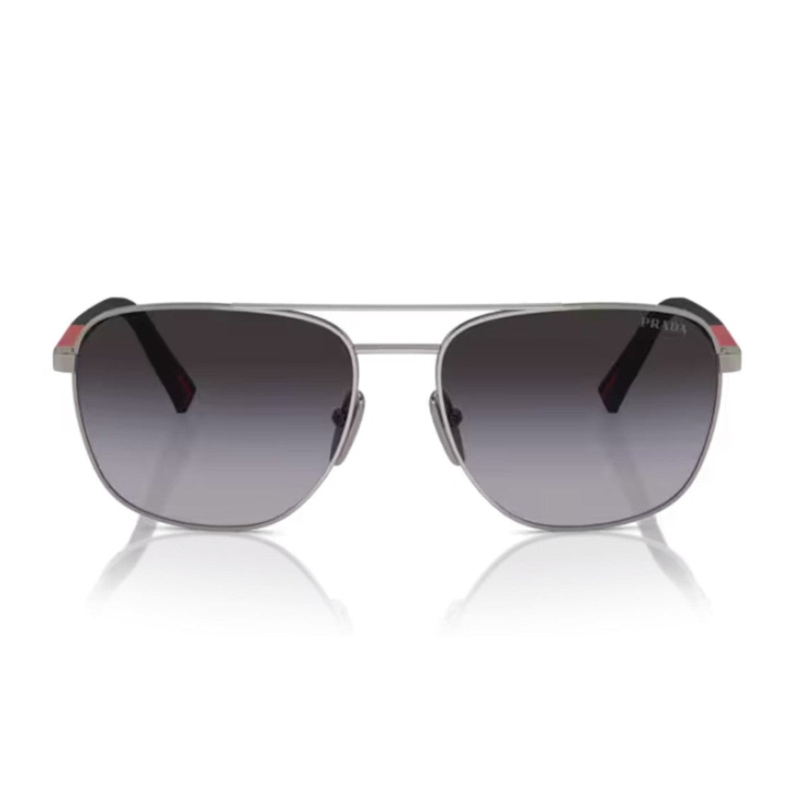 Prada Linea Rossa Gunmetal Ps 54Zs Metal Aviator Sunglasses