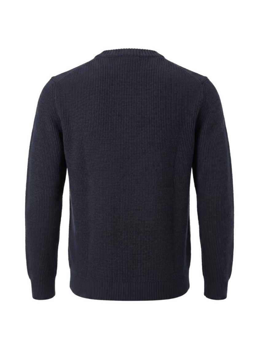 Prada Black Ribbed Knit Patch Pocket Sweater
