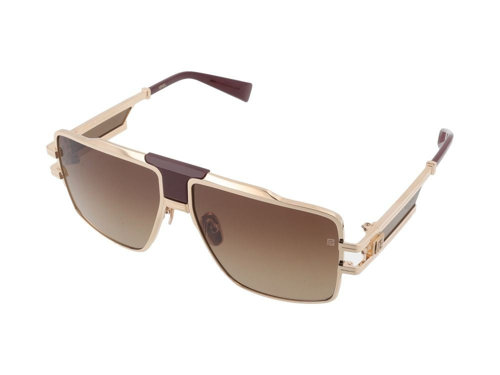 Balmain Gold Idol Acetate Square Sunglasses