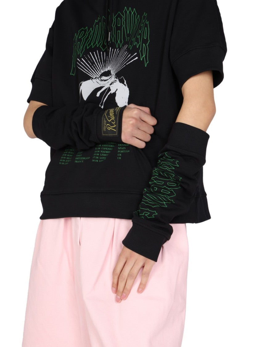 Raf Simons Graphic Print Sweatshirt With Cut-Out Sleeves