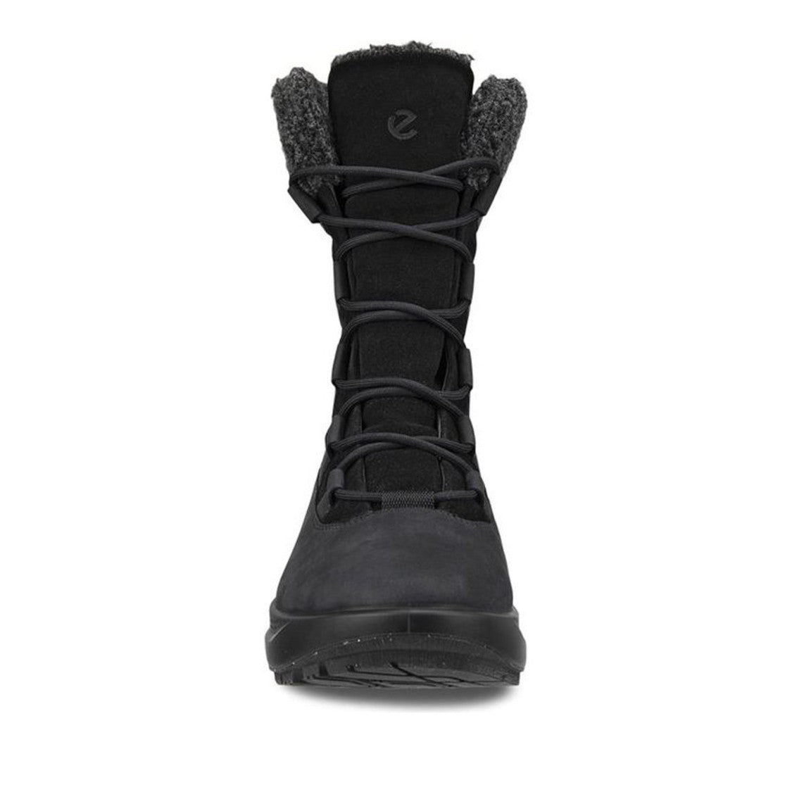 Ecco Black Solice Solice Textured Collar Lace-Up Nubuck Ankle Boots