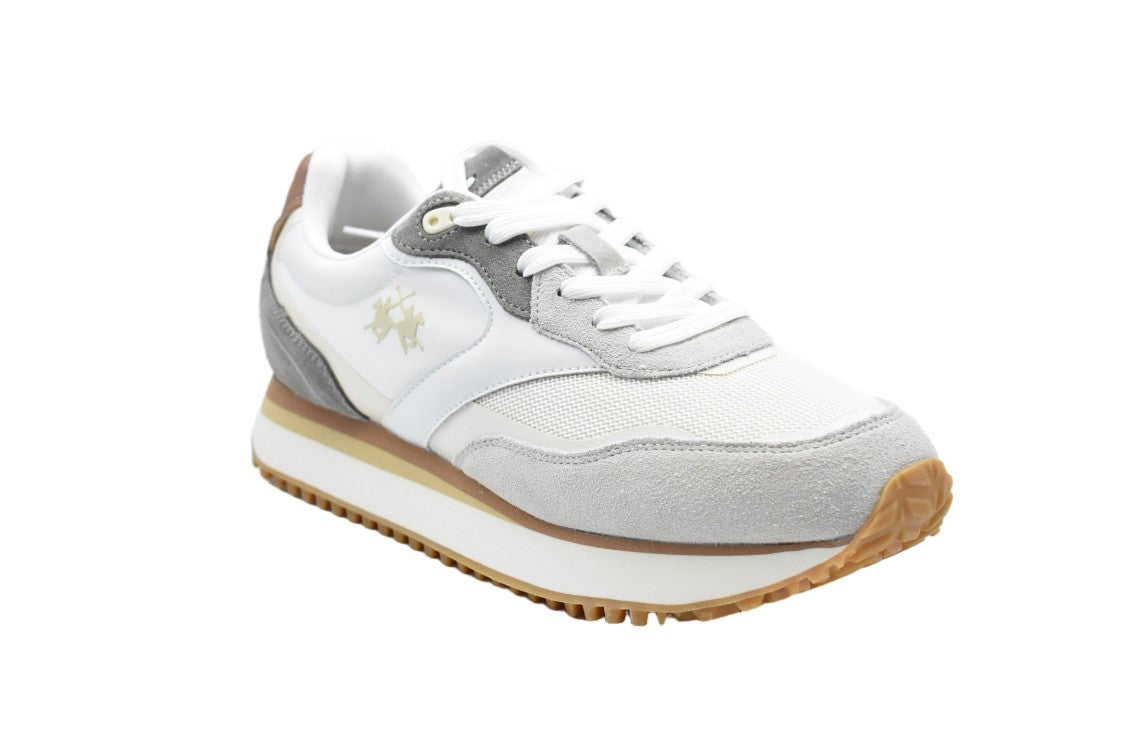 La Martina White Off-White Laced Comfortable Low Shoes