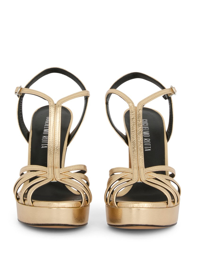 Guglielmo Rotta Block Heel Sandals With Crisscross Straps