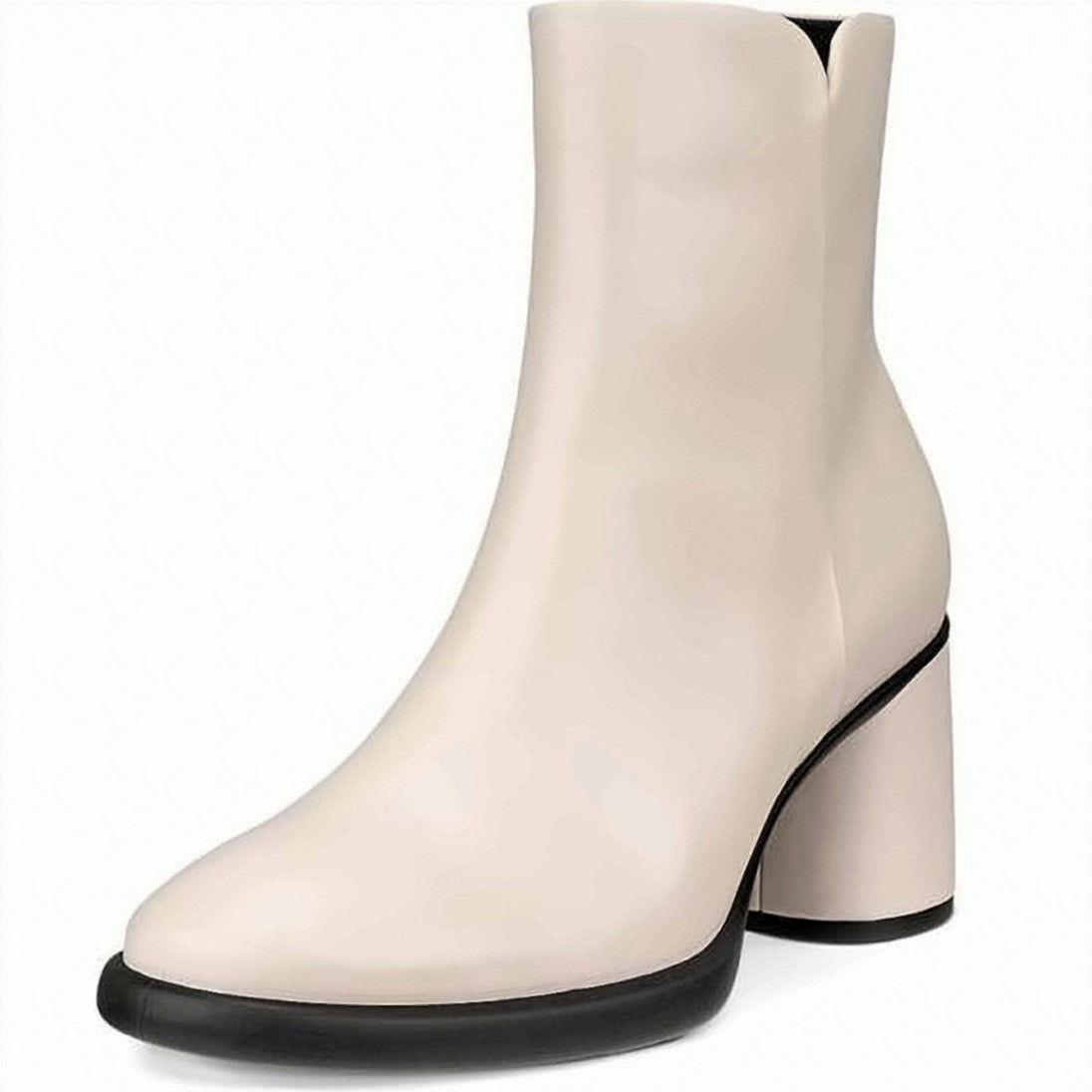 Ecco Ankle Boots With Smooth Rounded Toe And Mid-Height Block Heel