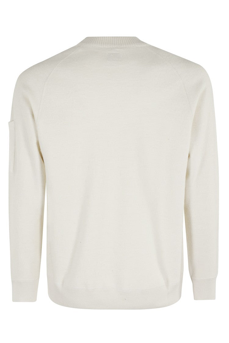C.P. Company White Crew Neck Sweater