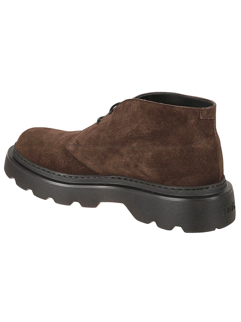 Tod's Brown Suede Low-Cut Flat Shoes