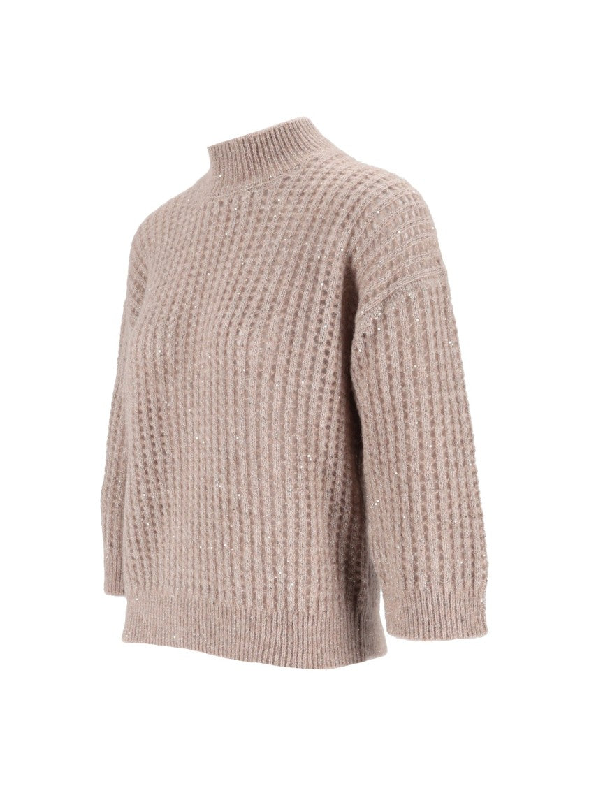 Peserico Ribbed High Neck Knitted Sweater