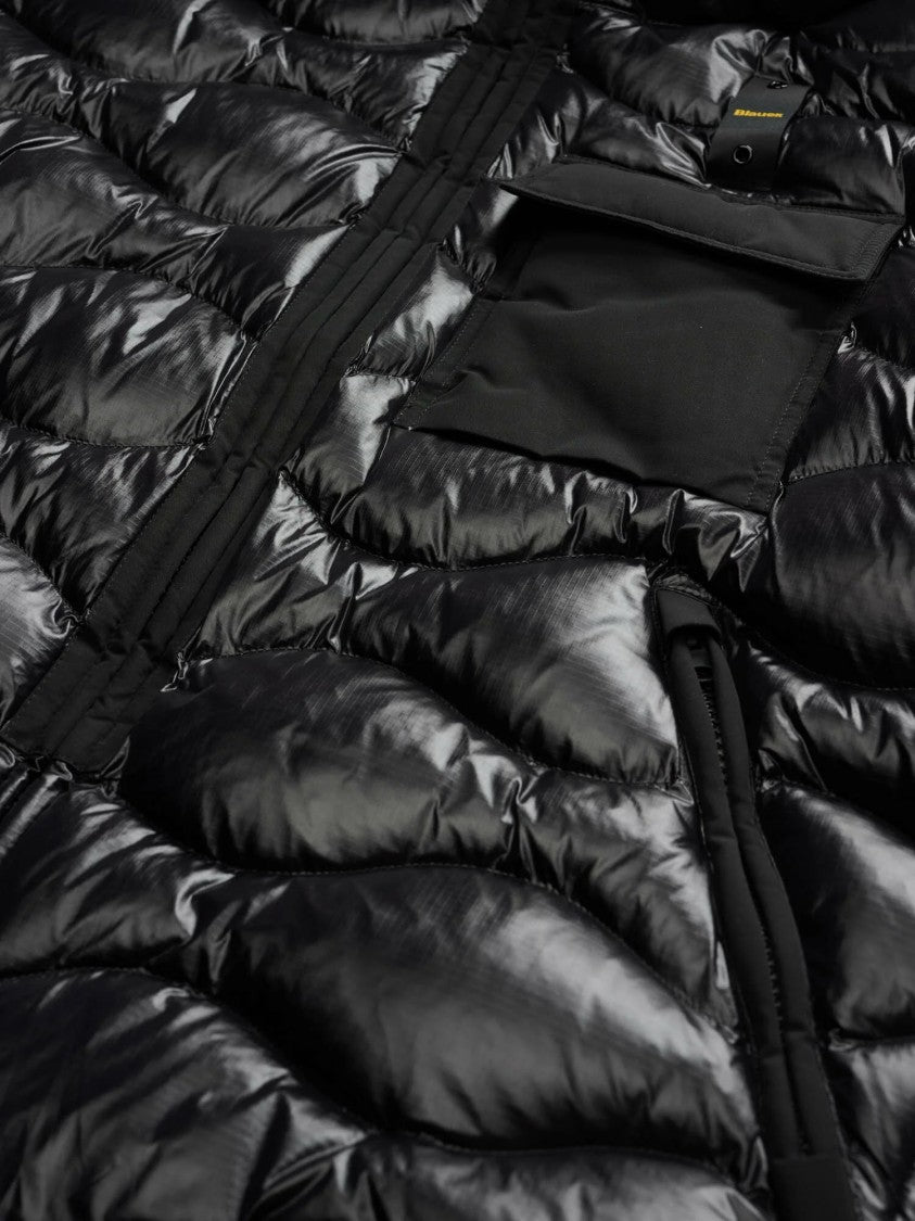 Blauer Quilted Buckle Hooded Puffer Jacket