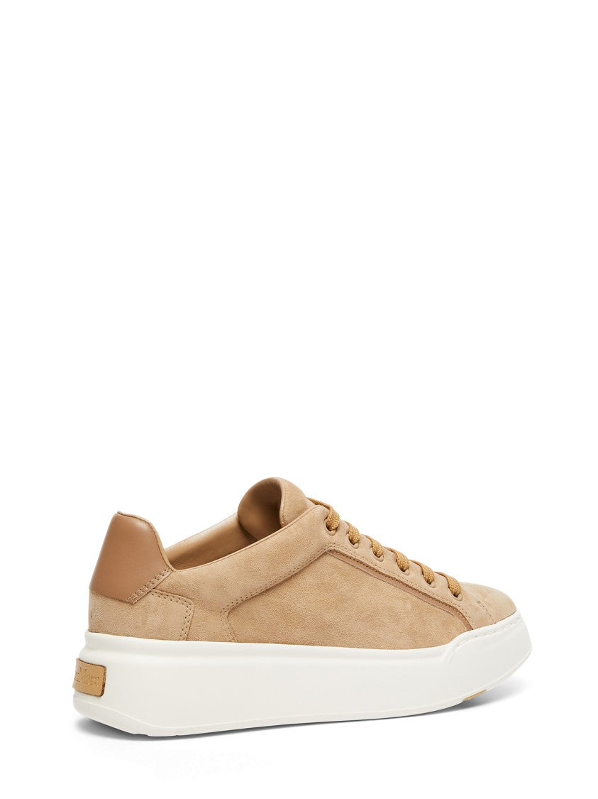 Max Mara Camel Sneakers With Soft Suede Upper