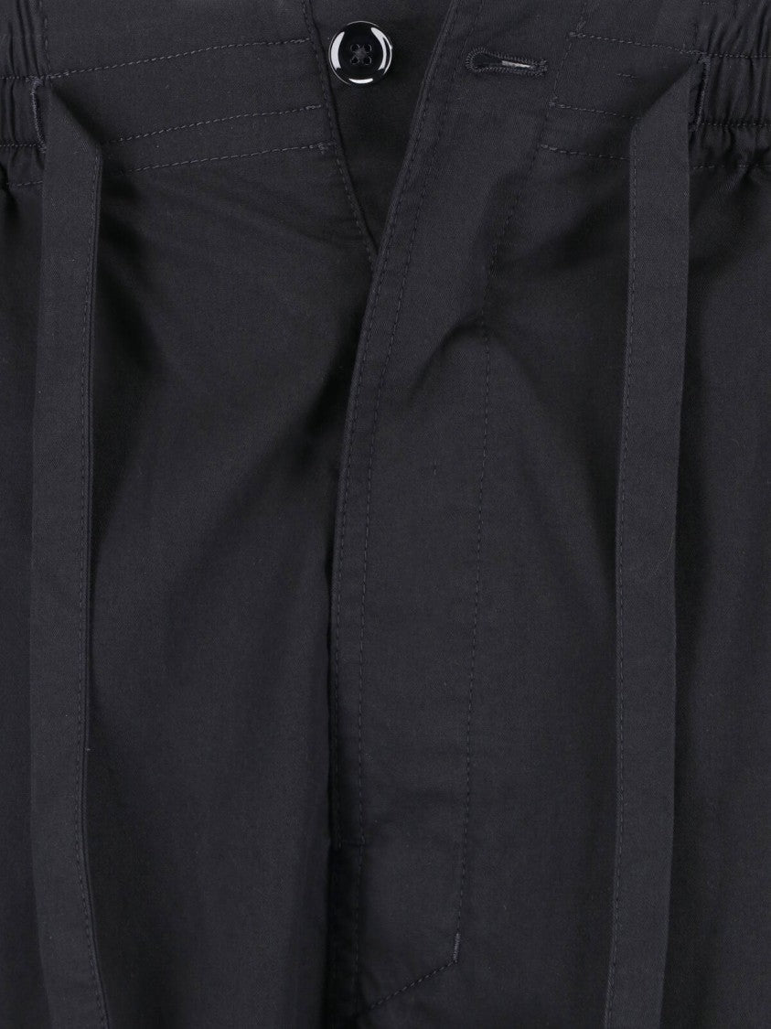 Lemaire Black Pyjama Drawstring Elastic Cotton Pants