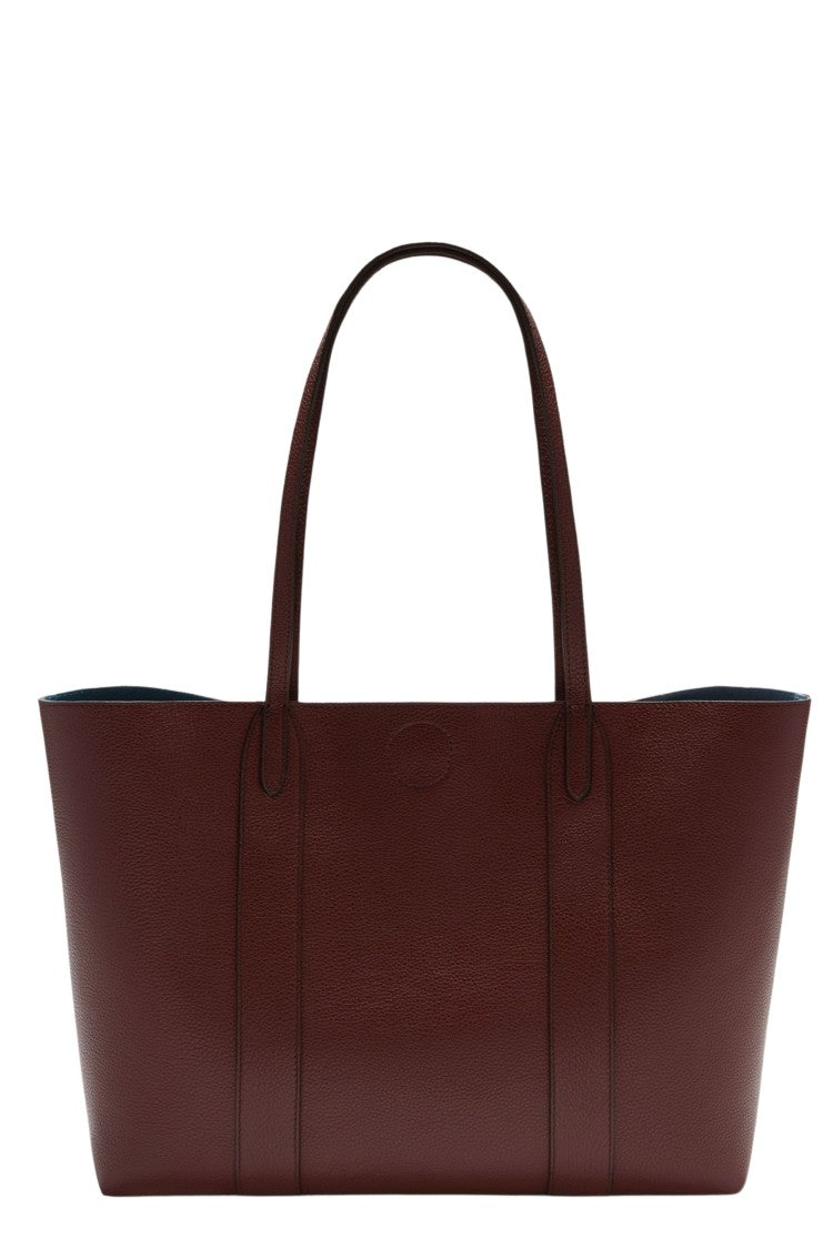 Mulberry Structured Burgundy Tote With Double Top Handles And Padlock Closure