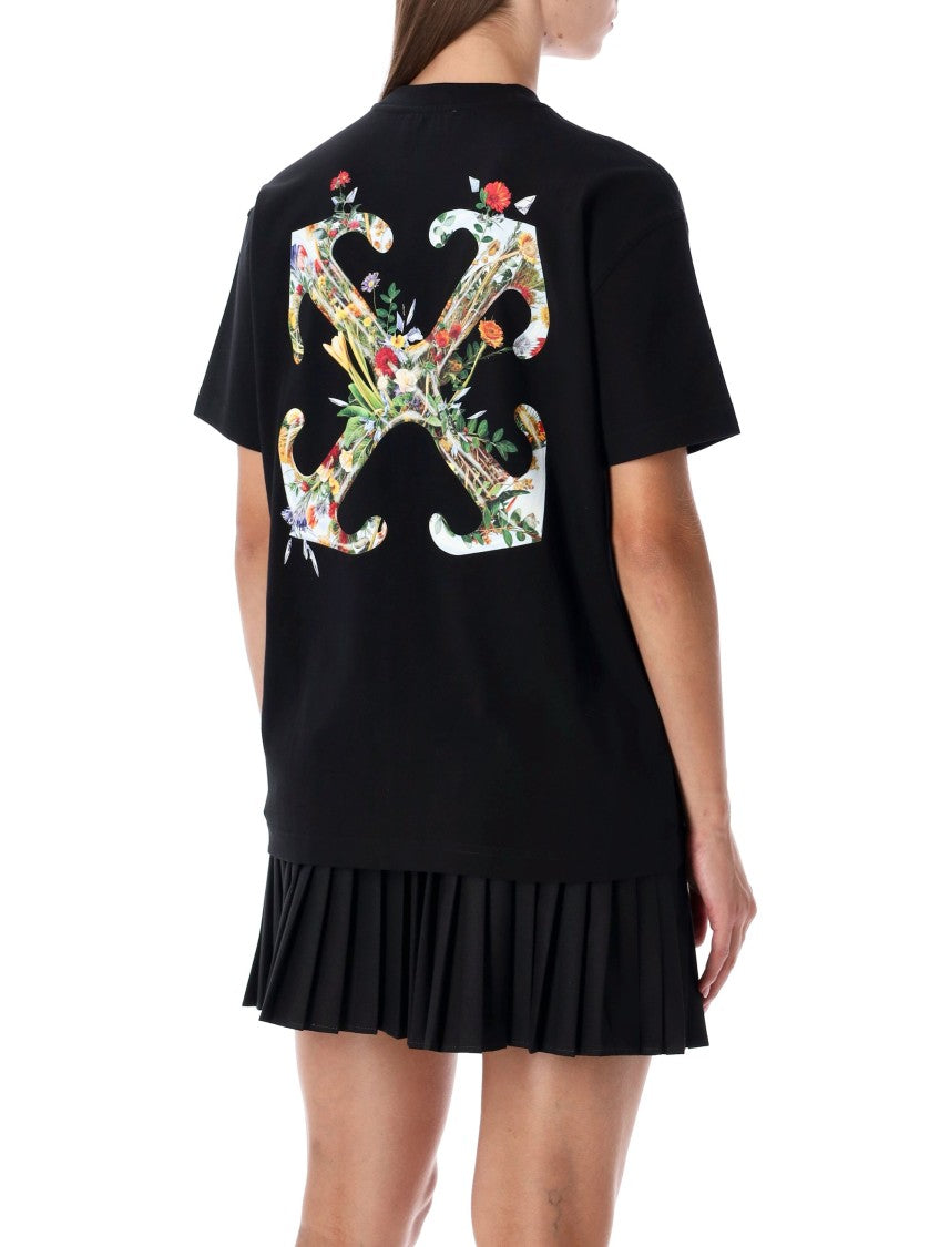 Off-White Arrow Glass Flower Cotton Logo T-Shirt