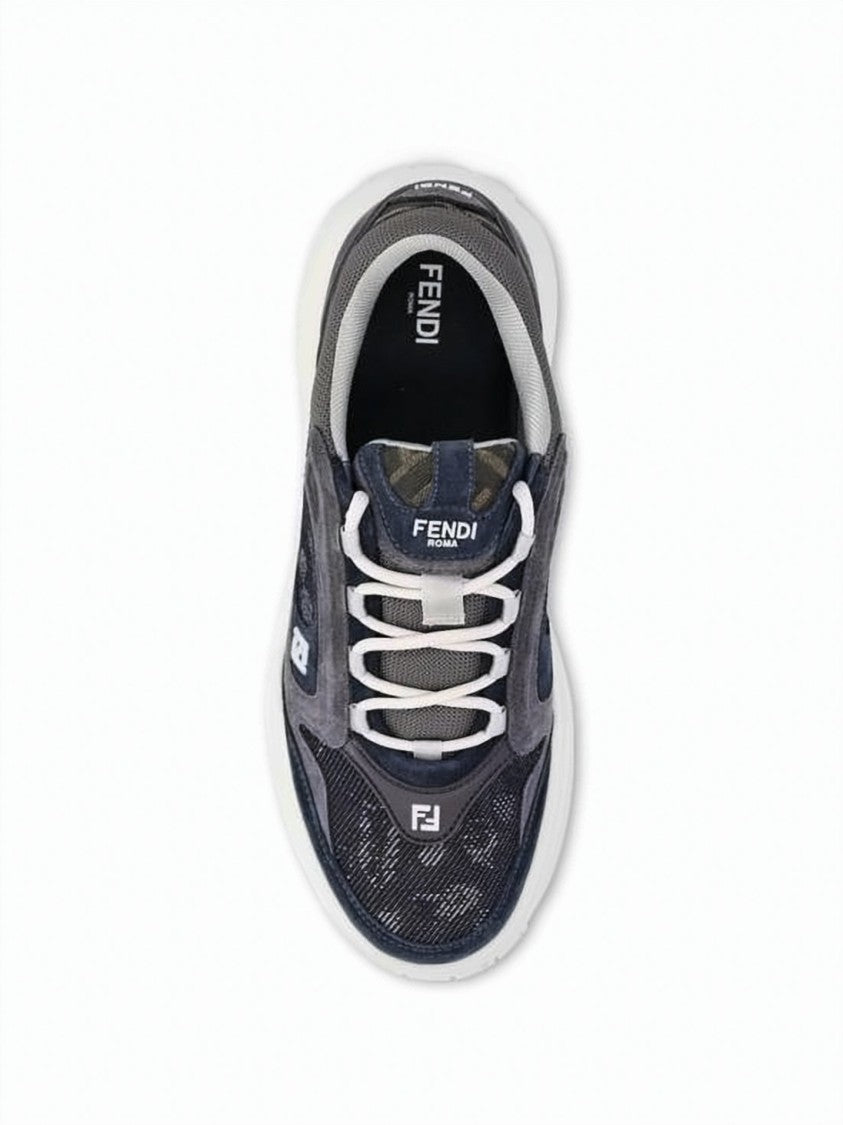 Fendi Textured Dark-Tone Fendi Sneakers