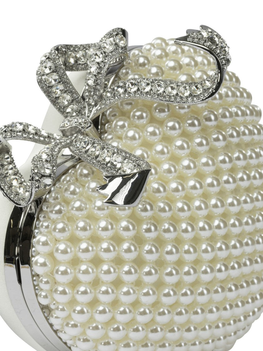 Self-Portrait Heart-Shaped Clutch With Pearl Embellishments