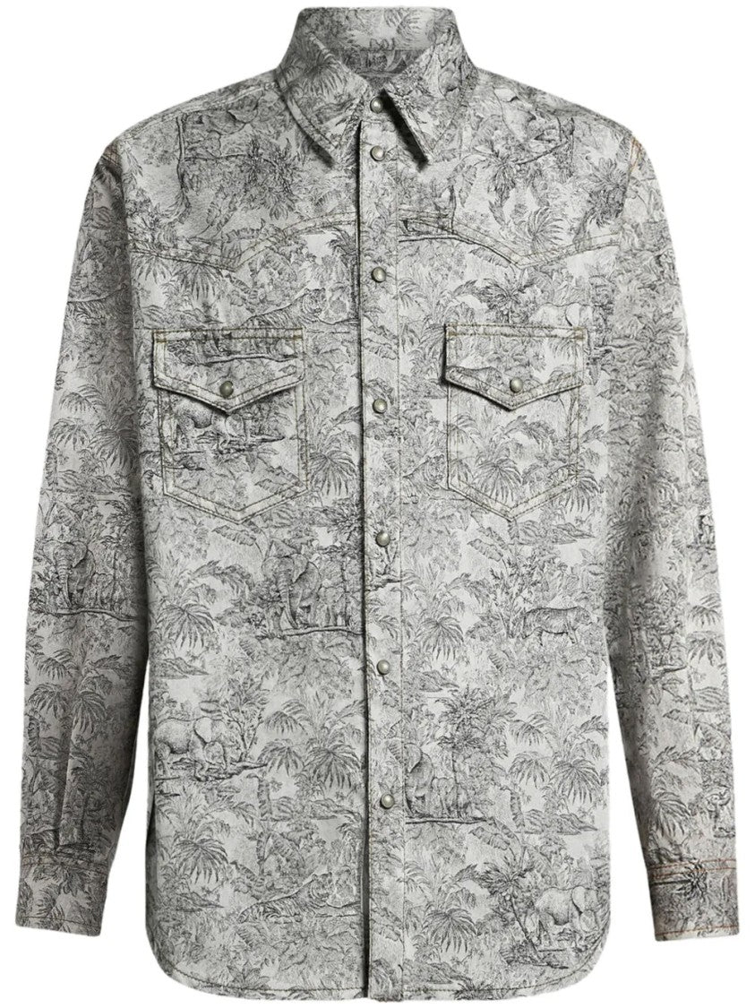 Etro Linen Denim Shirt Jacket