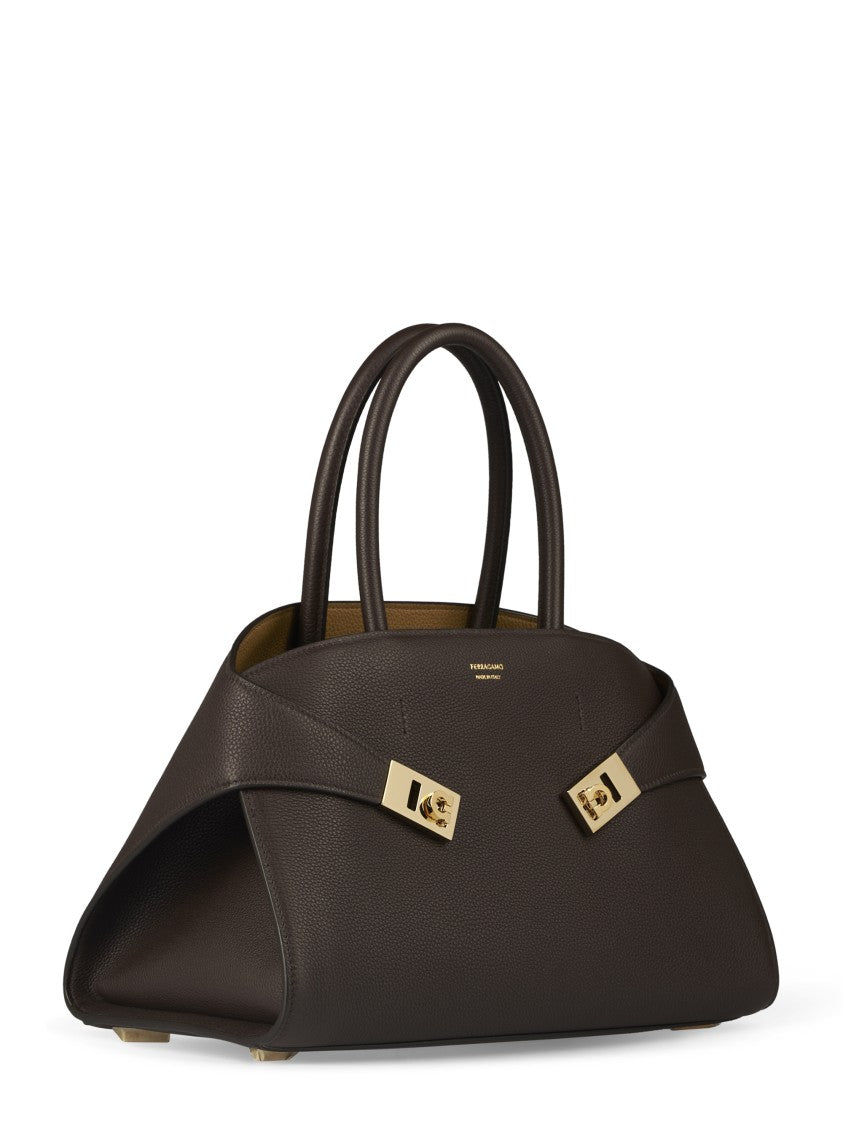 Ferragamo Structured Handbag With Gold-Tone Hardware