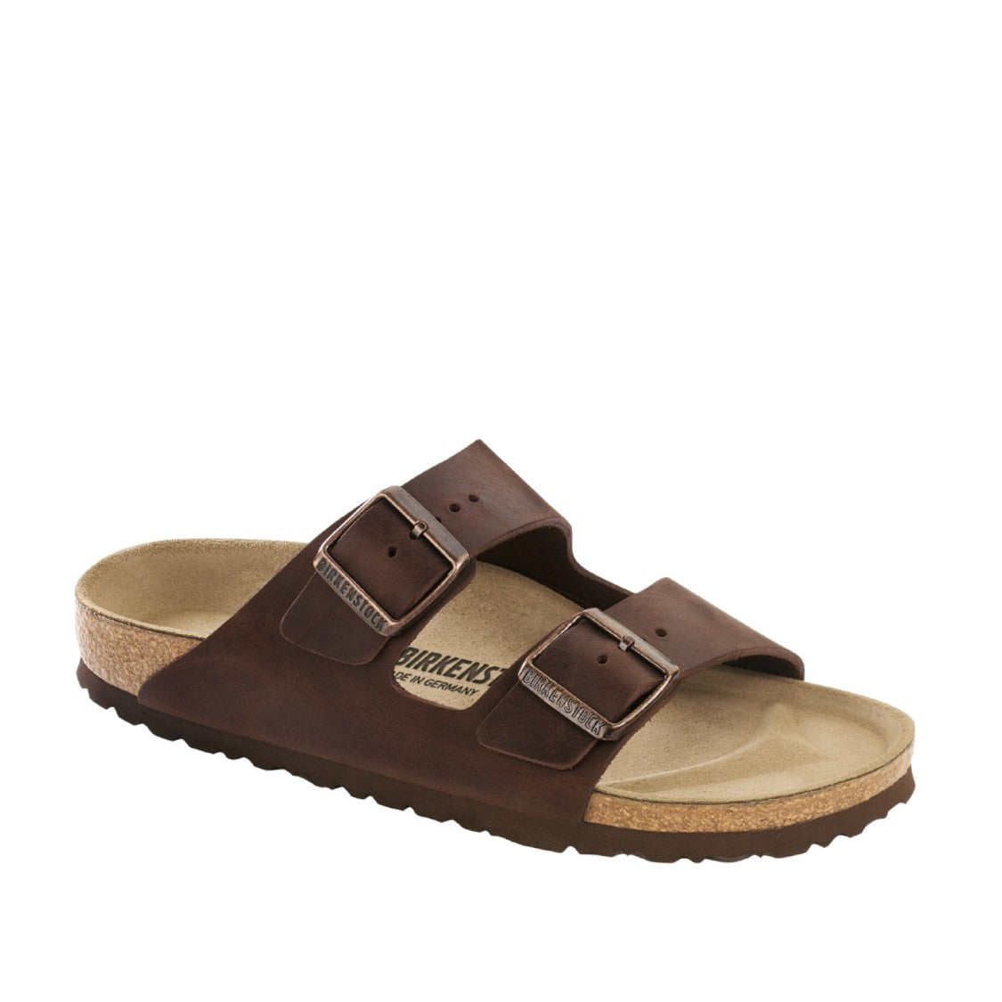 Birkenstock Brown Oiled Leather Two-Strap Arizona Sandals