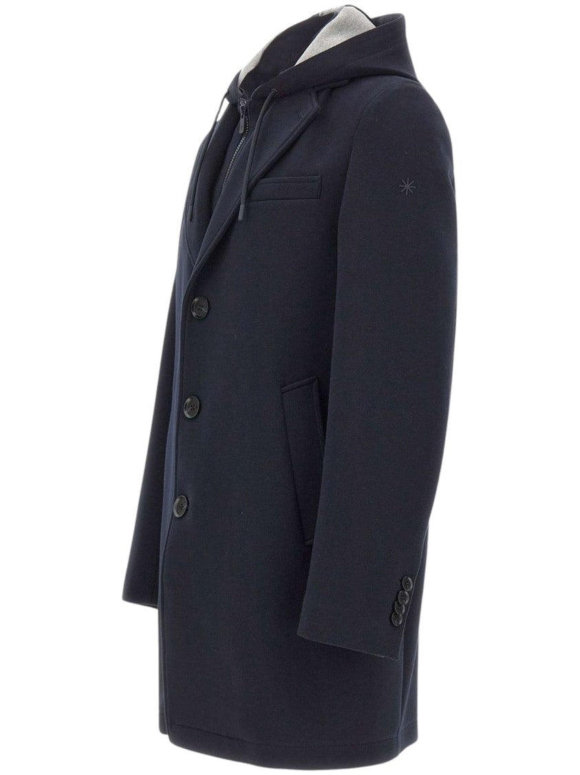 Manuel Ritz Hooded Bib Insert Layered Coat