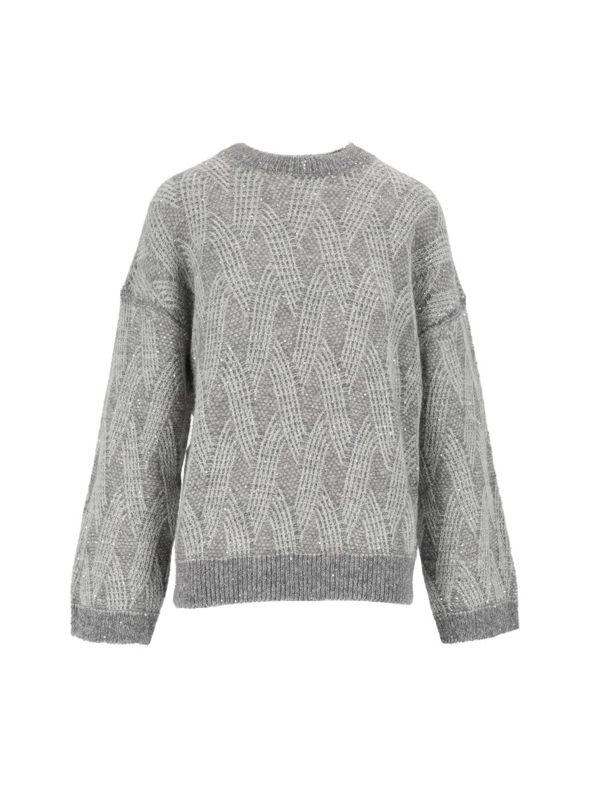 Peserico Textured Cable Knit Dropped Shoulders Sweater