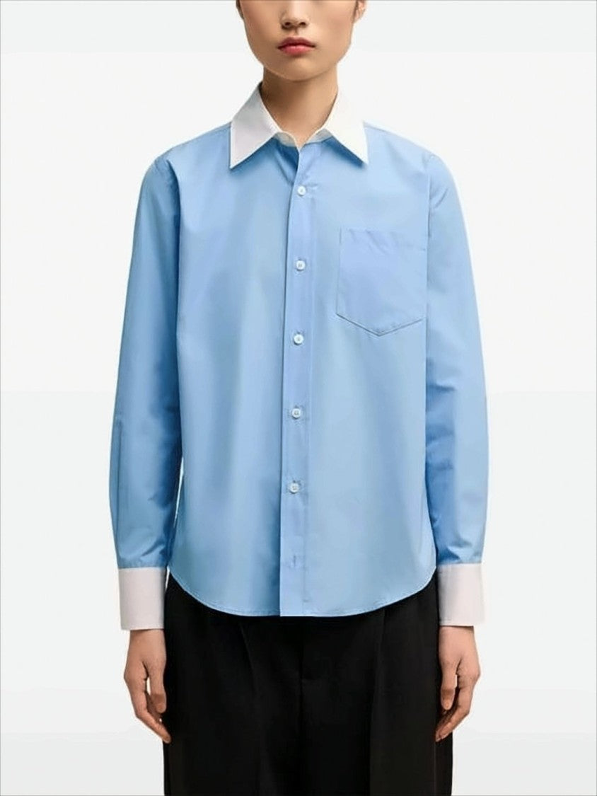 Ami Button-Down Shirt With Contrasting Collar And Cuffs
