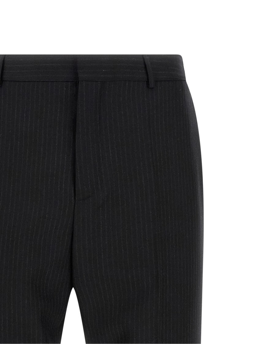 Saint Laurent Pinstripe Patterned Tailored Wool Trousers