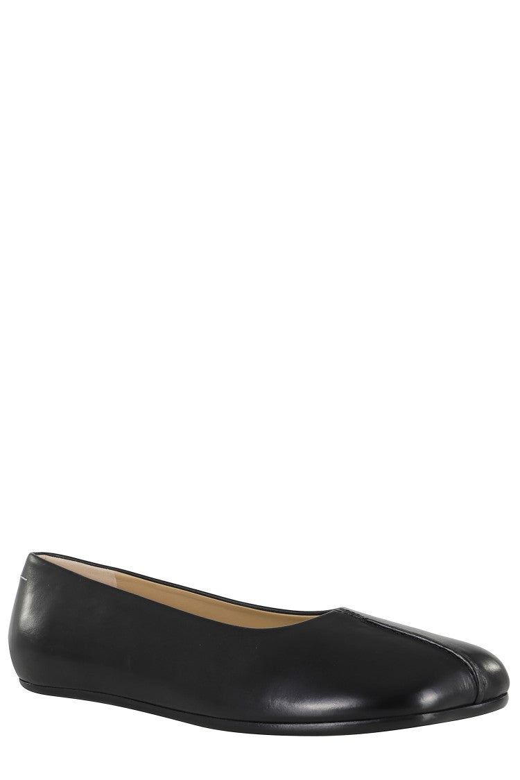 Mm6 By Maison Margiela Square Toe Ballerina Flats With Logo Stitching