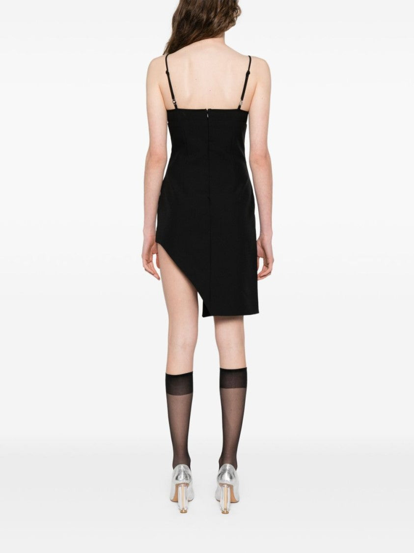 Coperni Black V-Neck Logo Plaque Dress