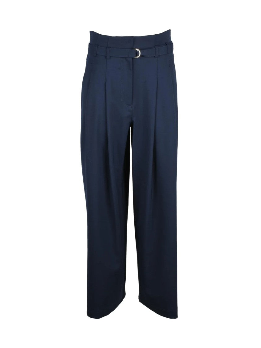 Marella High-Waisted Palazzo Trousers With Pleated Front And Wide Leg