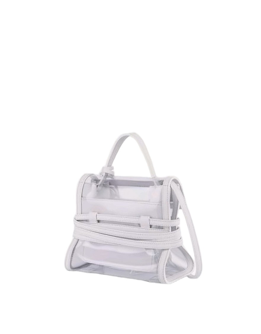 Moschino Transparent Tote Bag With White Leather Trim