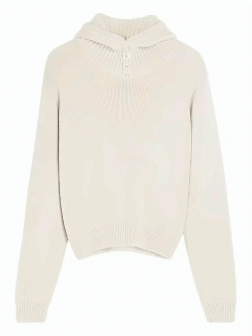 Lemaire Minimalist Ribbed Hooded Sweater With Cropped Fit