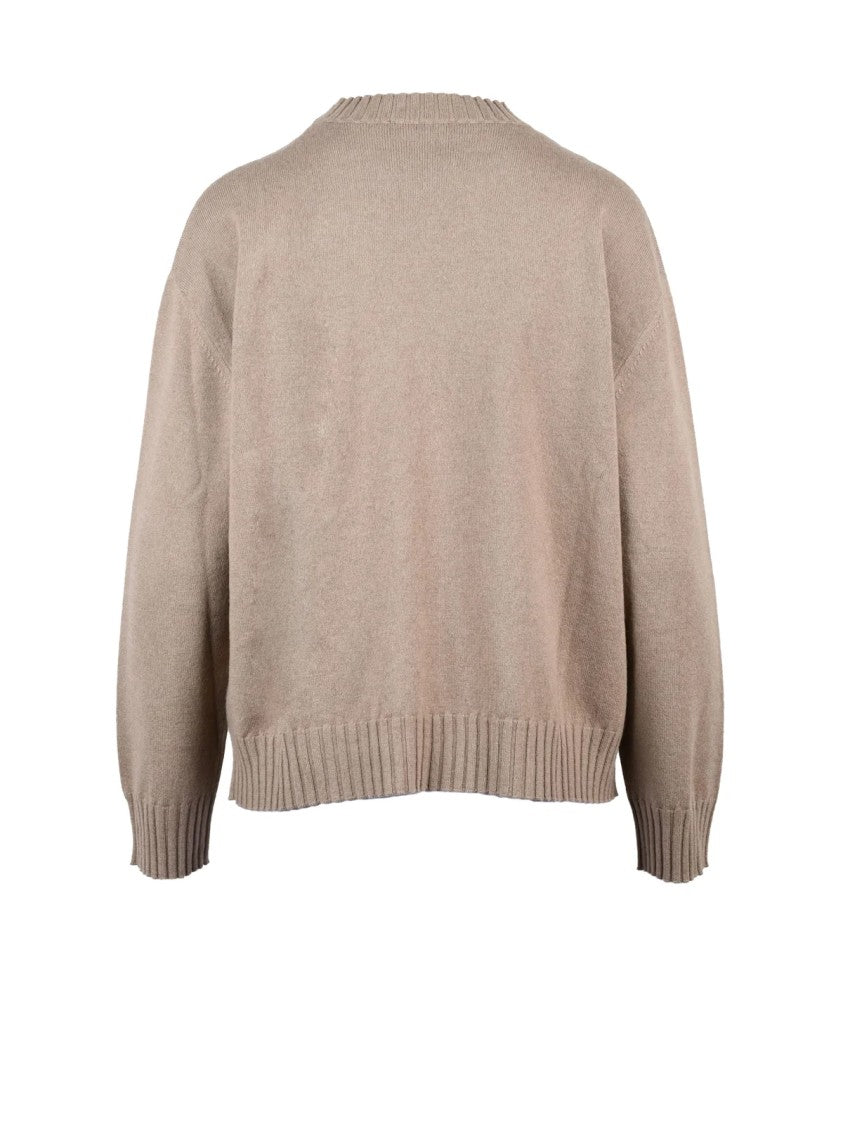 Fabiana Filippi Embroidered Crew Neck Pullover With Ribbed Detailing