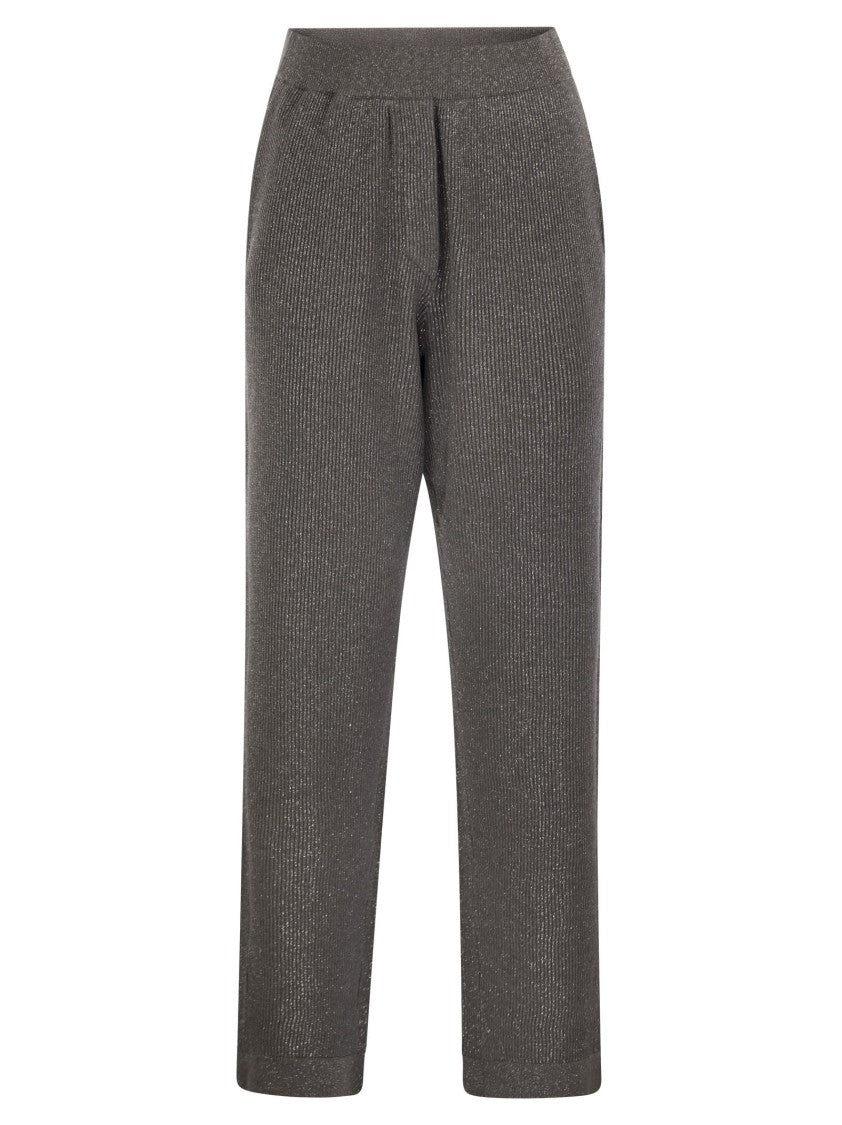 Brunello Cucinelli English Rib Cotton And Viscose Pants
