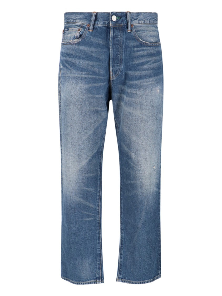 Polo Ralph Lauren Straight-Leg Jeans In Medium Blue Denim With Distressed Finish