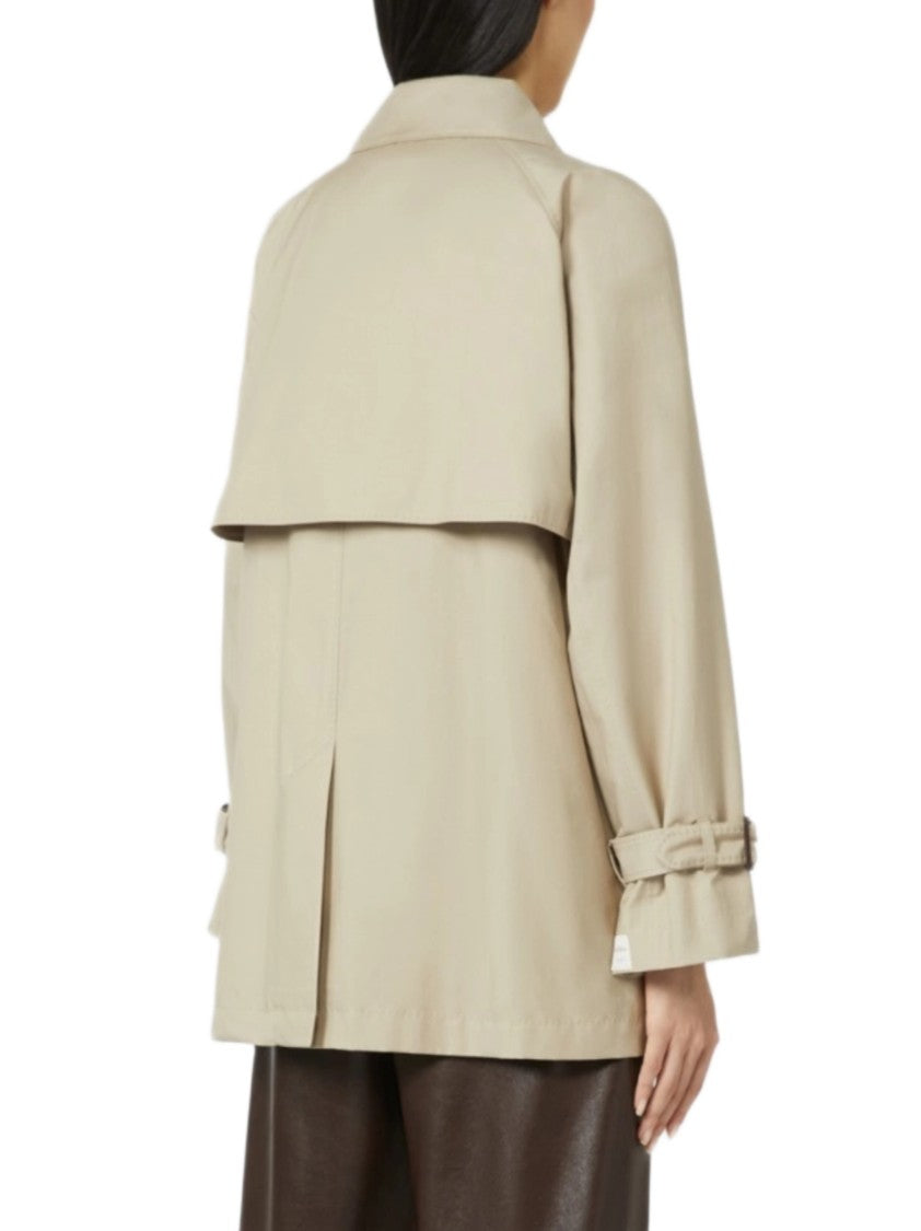 Max Mara Double-Breasted Sand Coat With Classic Collar