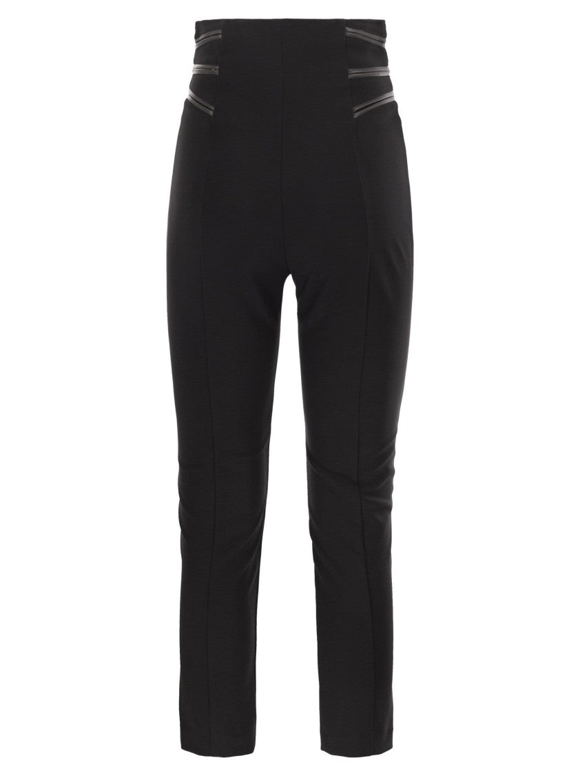 Elisabetta Franchi Crepe Trousers With Zip Details