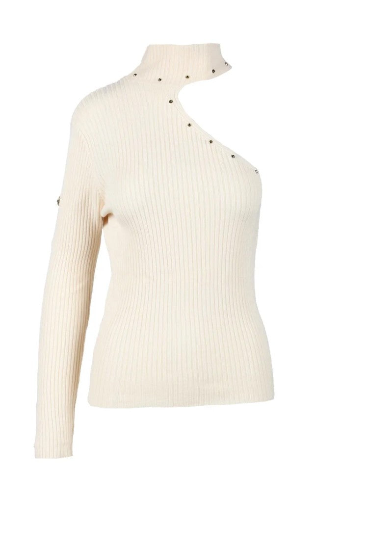 Gil S Asymmetrical Ribbed Knitwear Top