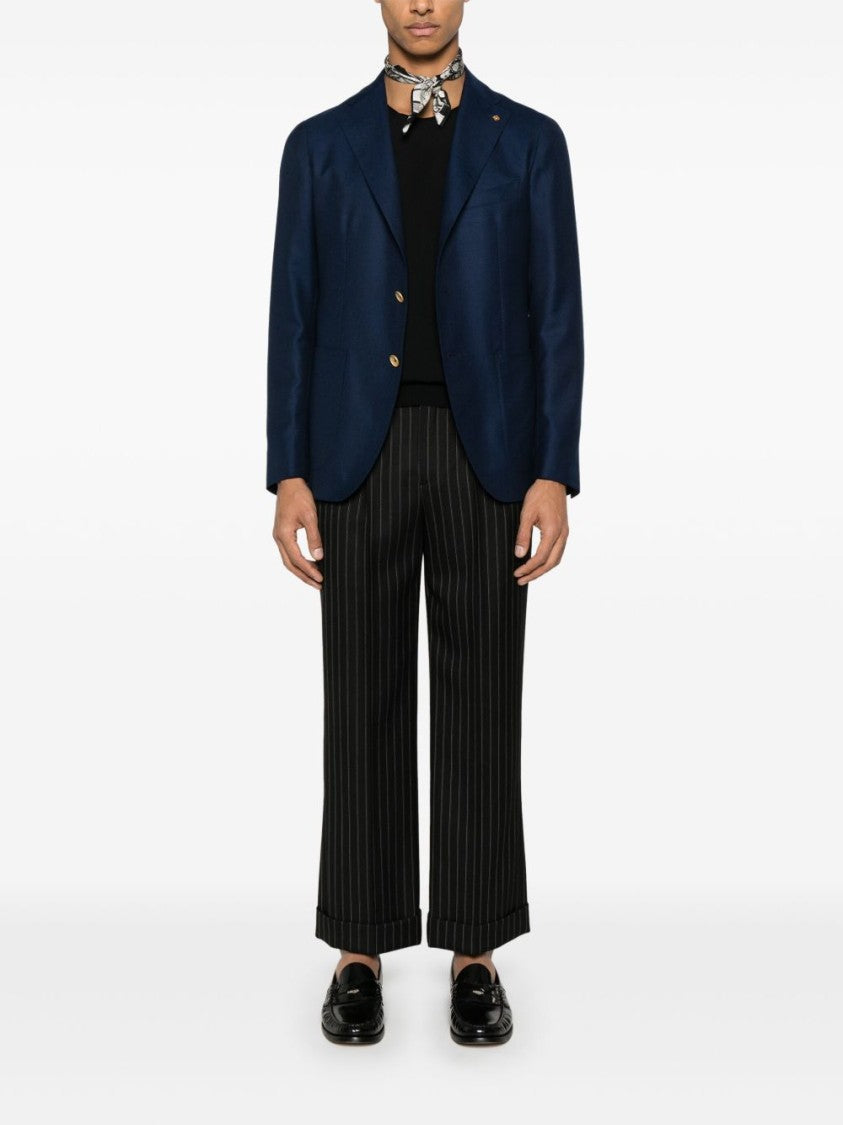 Tagliatore Blue Cashmere Jacket With Tailored Silhouette