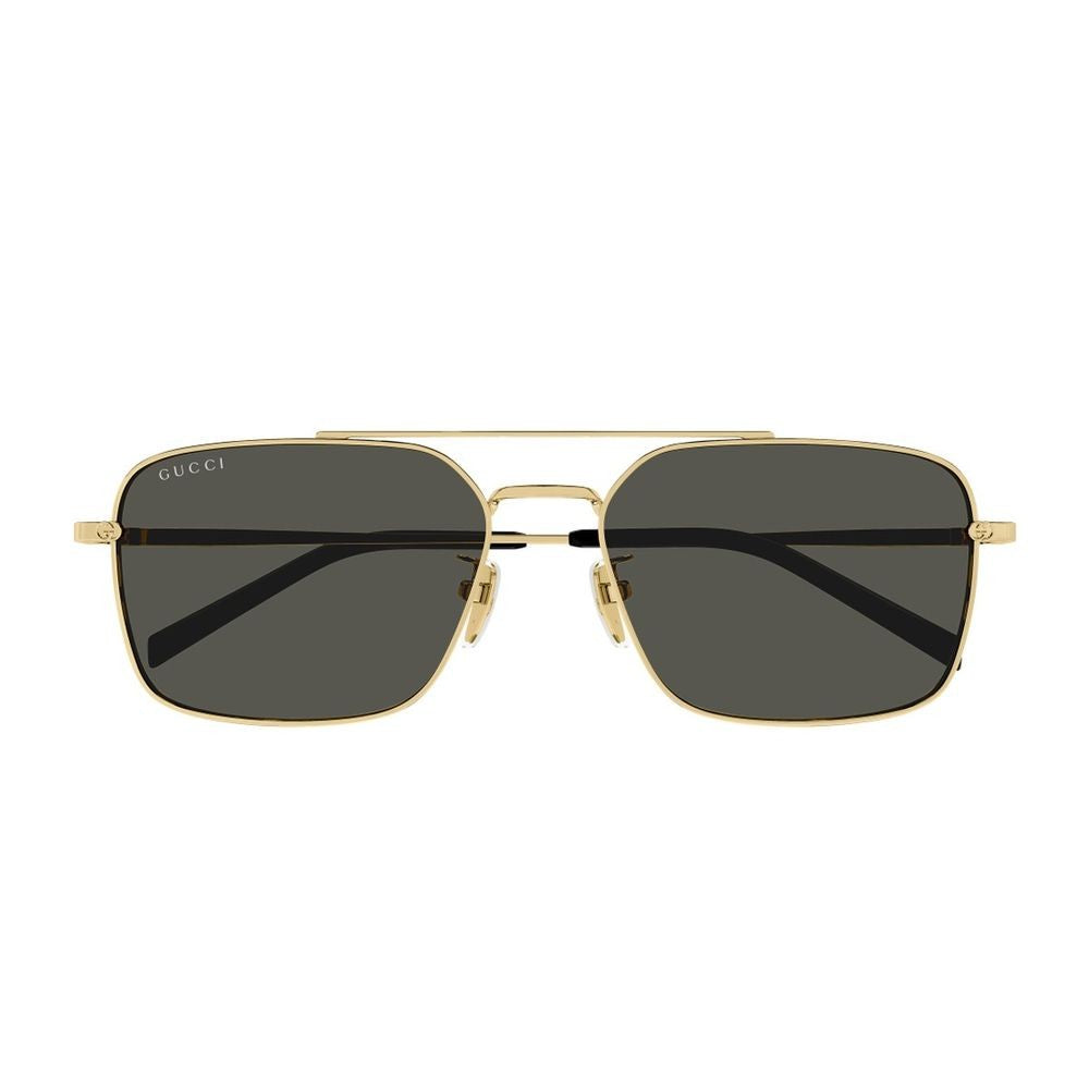 Gucci Gg1957sa Institutional Logo Line Caravan-Shaped Gold Metal Sunglasses