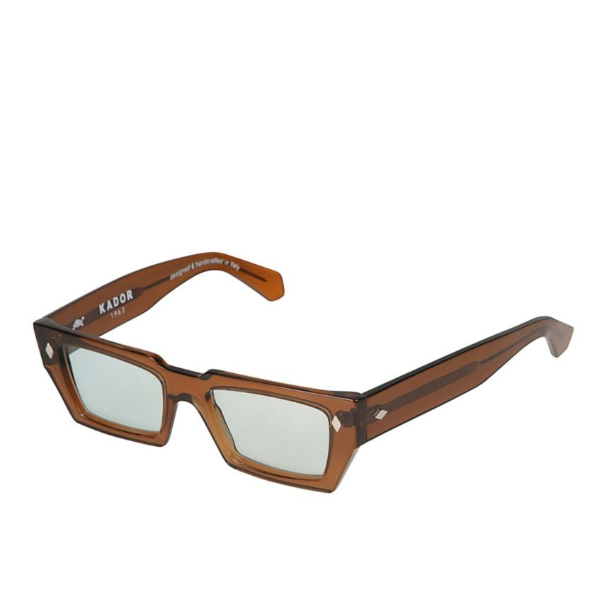 Kador Disko Translucent Brown Rectangular Sunglasses With Diamond Accents