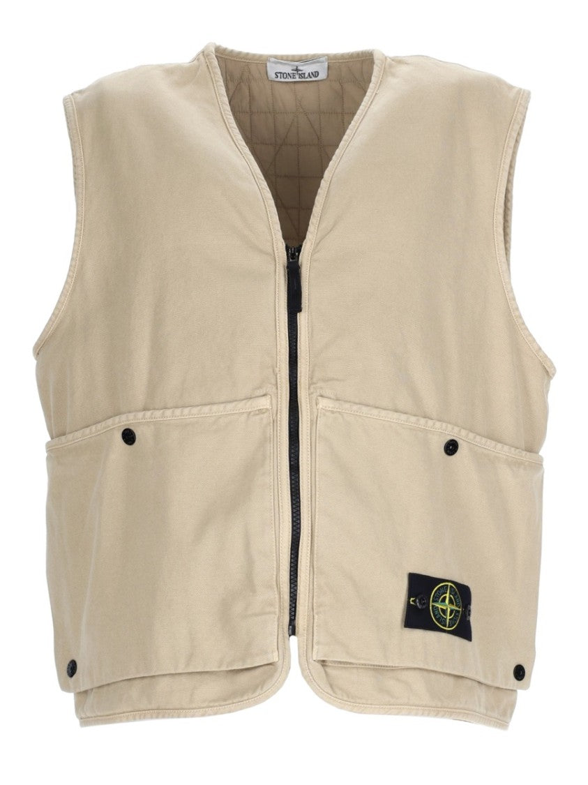 Stone Island Oversized Quilted Lining Cotton Vest