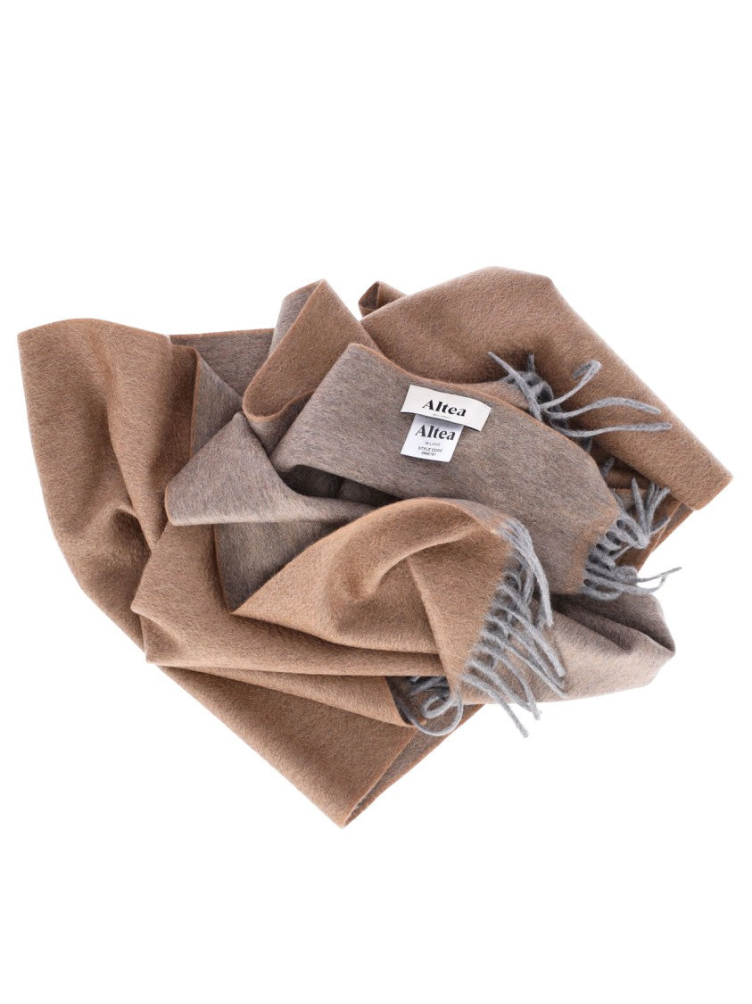 Altea Brown Grey Dual-Tone Rectangular Cashmere Scarf