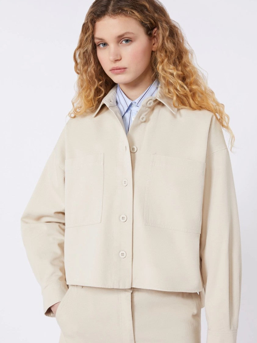 Max Mara Boxy Cropped Shirt Jacket With Button-Down Front
